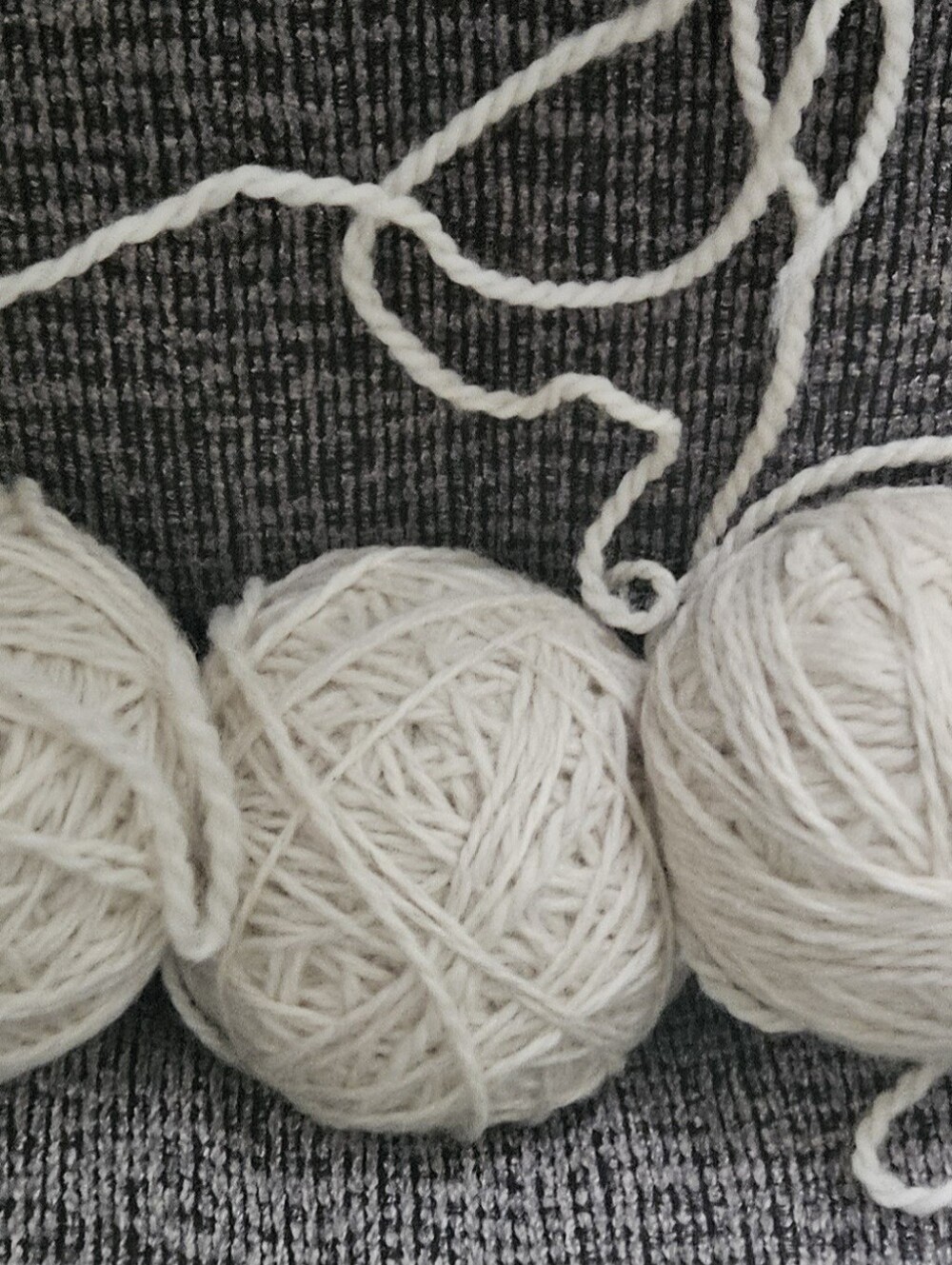 Ten NEW Partial Skeins of Yarn. Off White, Brand unknown.